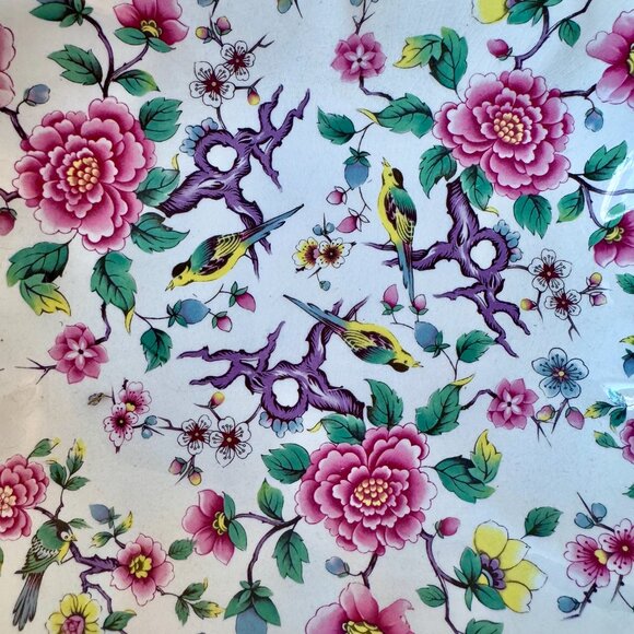 1950s James Kent Old Foley Chinese Rose Fine Porcelain Pitcher and Basin - Picture 7 of 16